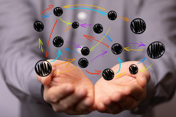 Social Networking illustration team group digital