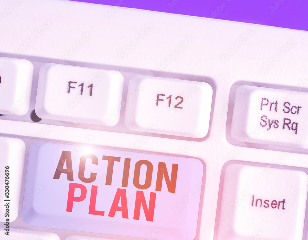 Poster handwriting text writing action plan. conceptual photo the detailed plan outlining actions needed to