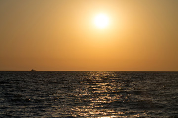 sunset over the sea romantic evening in the tropics