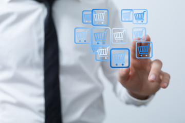 Add To Cart Internet Web Store Buy Online E-Commerce concept.