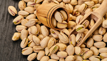 fresh pistachios close-up