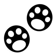 Panda paw prints trail icon isolated on white background vector design element.