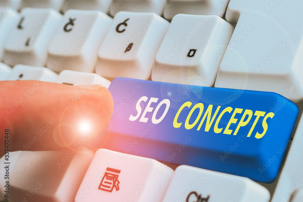 Poster text sign showing seo concepts. business photo text a process of increasing the quality of website t