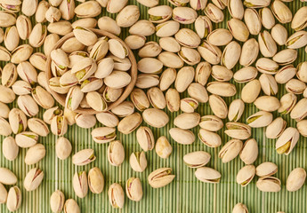 fresh pistachios close-up