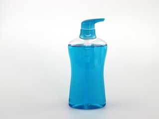 Bottle of liquid soap isolated on a white background.