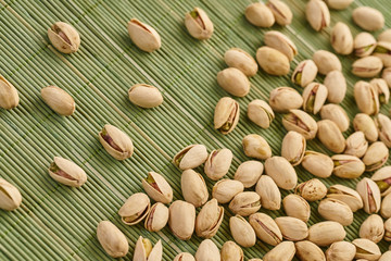 fresh pistachios close-up