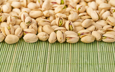 fresh pistachios close-up