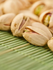 fresh pistachios close-up