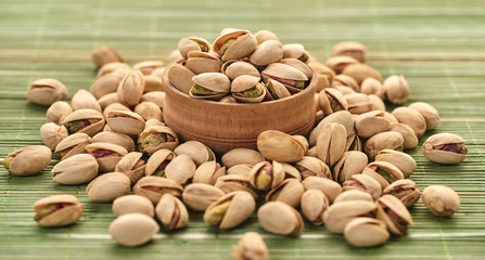 fresh pistachios close-up