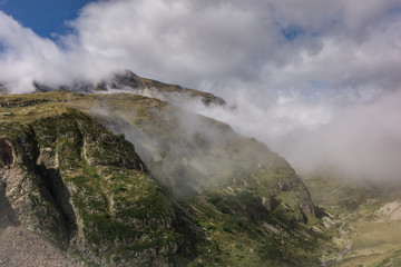 clouds over mountains