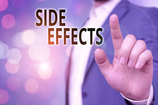 Text sign showing Side Effects. Business photo showcasing secondary undesirable effect of a drug or medical treatment