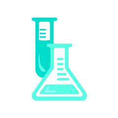 Chemistry, Science and Laboratory related blue line colored icons.