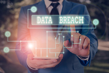 Text sign showing Data Breach. Business photo showcasing incident in which sensitive or...