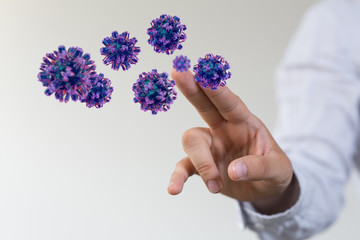 mikro digital epidemic corona virus nCoV , Novel Coronavirus 19-NCP. nCoV denoted is single-stranded RNA virus 3d.