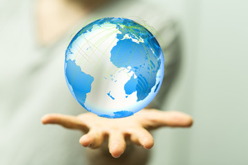 digital earth connection concept 3d.