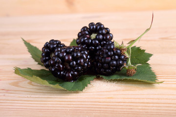 Blackberries on table