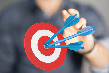 Marketing And Communication Success Concept dart.