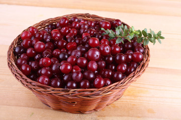 Cranberry on table