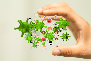 flu virus attack digital 3d