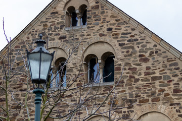 Street lamp in front of a historic building in Bad Muenstereifel