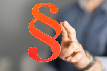 symbol paragraph law sign digital in hand