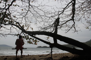 young man and a tree