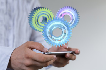 Gear With Success Concept digital.