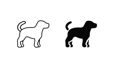 silhouette of a dog vector isolated icon