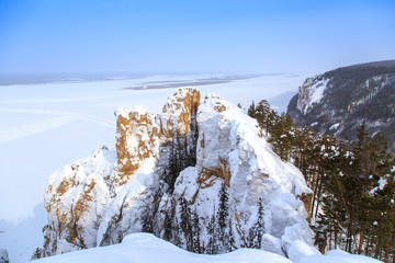The Lena Pillars on the banks of the Lena River