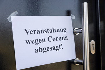 Symbolbild Veranstaltung wegen Corona abgesagt