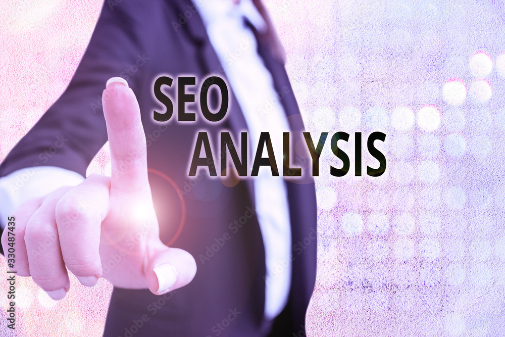 Poster text sign showing seo analysis. business photo text tool helps showing to study on how to improve a 