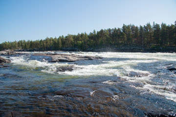 Fototapeta na wymiar VINDELALVEN, wild river and rapids, north of Sweden