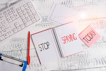 Word writing text Stop Spaying. Business photo showcasing quit in secretly obtain information on an...
