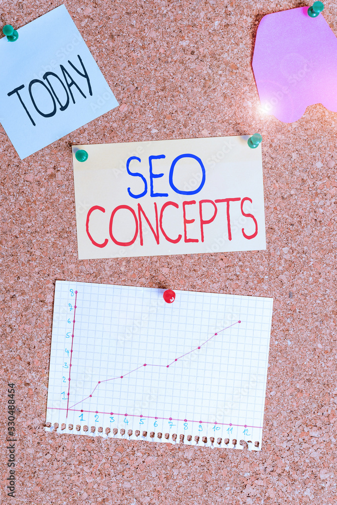 Poster conceptual hand writing showing seo concepts. concept meaning a process of increasing the quality of