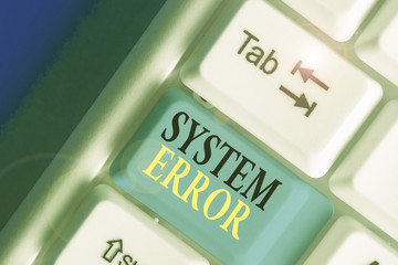 Handwriting text writing System Error. Conceptual photo instruction that is not recognized by an...