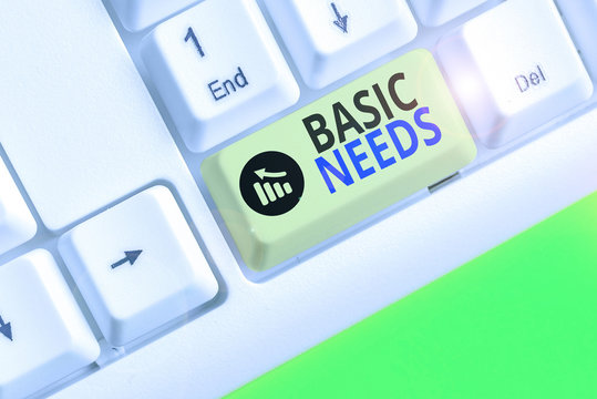 Text sign showing Basic Needs. Business photo text something that you must have in order to sustain or live life