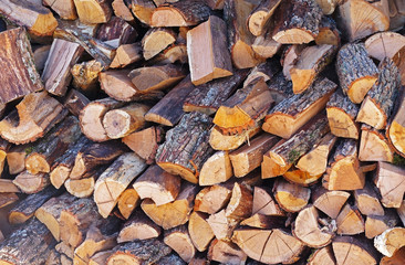 A large number of firewood
