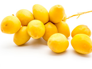 golden dates on white background
