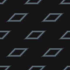 Silver vector pattern. Grey rhombus on black background. Seamless texture for wrapping, prints or designes.