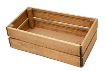 A rectangular box of light-colored boards. Isolated.