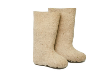 Russian national high boots on a white background. Isolated