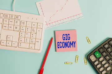 Handwriting text writing Gig Economy. Conceptual photo free market system in which temporary...