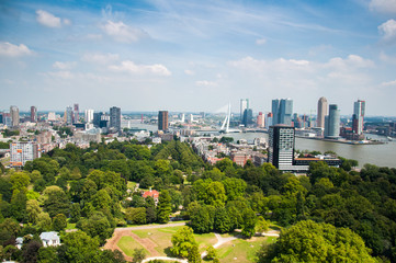 aerial view of the city of rotterdam