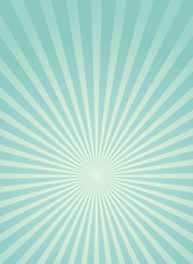 Sunlight wide retro faded background. Turquoise and beige color burst wallpaper. Fantasy Vector illustration.