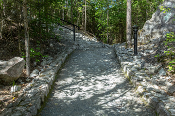 Old stone stairs in the forest, Ruskeala Mountain Park