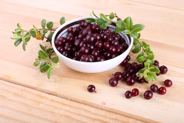 Lingonberry on table