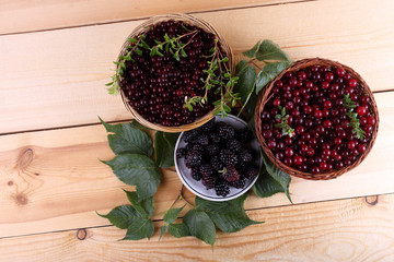 Berries on table