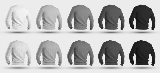 Template of an empty sweatshirt on a body without a man, isolated on background, for design...