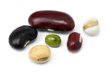 Mix legumes isolated on white background