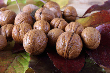 Walnuts on table